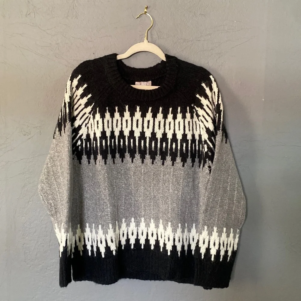 J. Crew Fair Isle crewneck sweater EUC - Picture 1 of 10